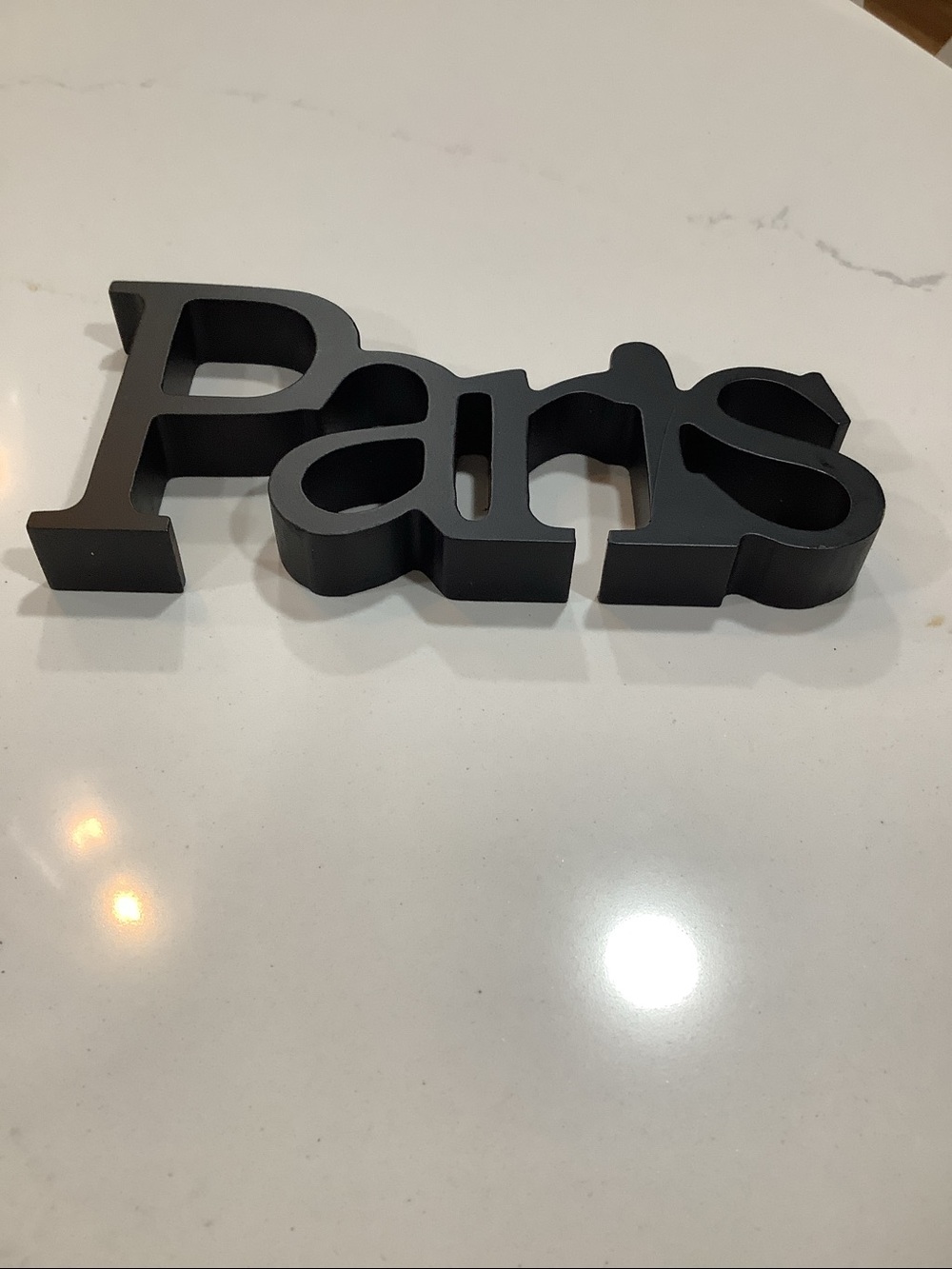Black 'Paris' Decorative Script Sign - Picture 2 of 3